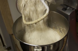 adding flour