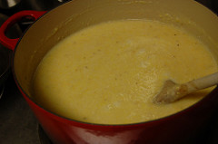 stirring the polenta