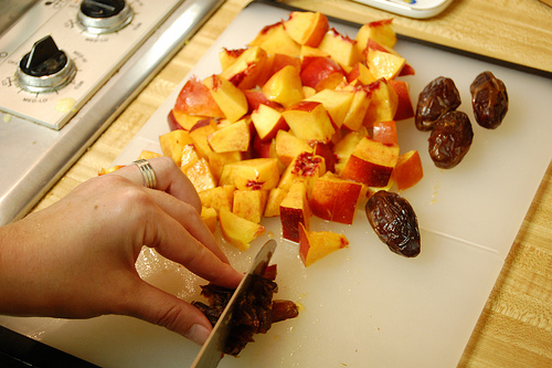 chopping fruit