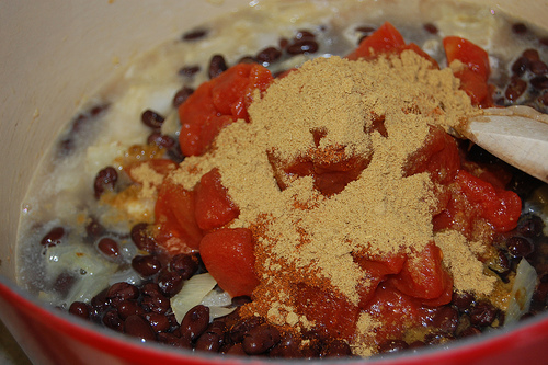 tomatoes, spices, and water