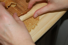 rolling the krumkake