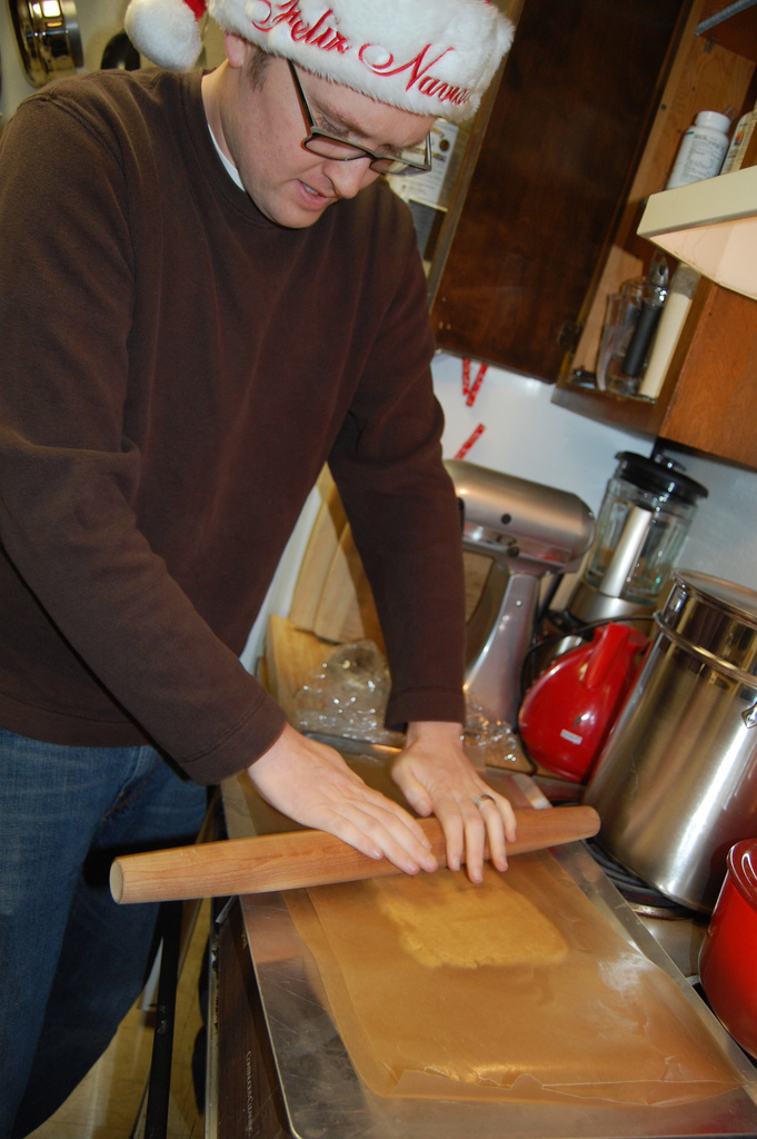 rolling out the vegan cookie dough