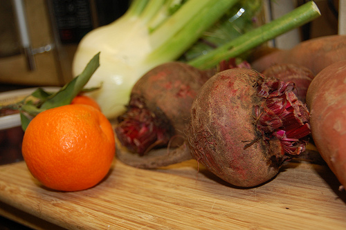 beets, fennel, sweet potatoes, oranges