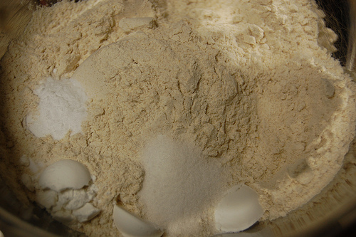 dry ingredients for banana bread