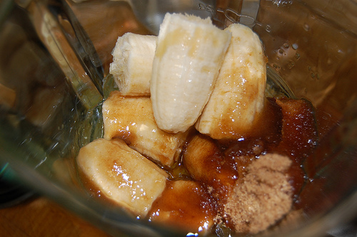 wet ingredients for banana bread