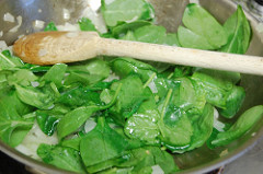spinach and onions