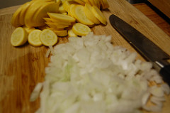 squash and onions