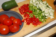 sliced veggies