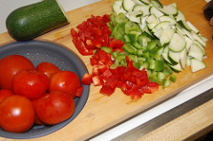 sliced veggies