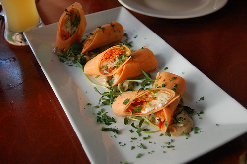 raw yam springs rolls