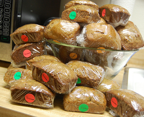 mini loaves, labeled and wrapped