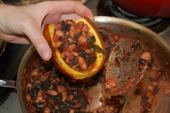 stuffing the squash