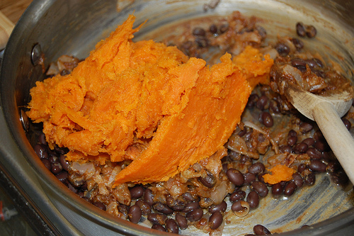 sweet potatoes go in