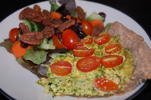 quiche and salad