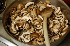 mushrooms in the pan