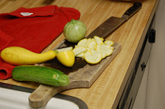 slicing veggies